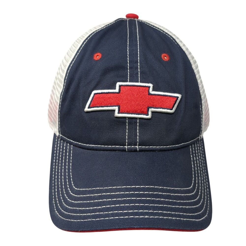 Chevrolet 1 USA Snapback Trucker Hat Blue OS Adjustable Mesh Back Cruisin Sports